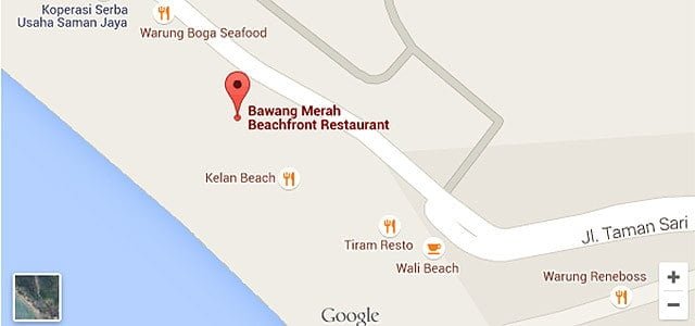 Map Jimbaran Seafood Restaurant